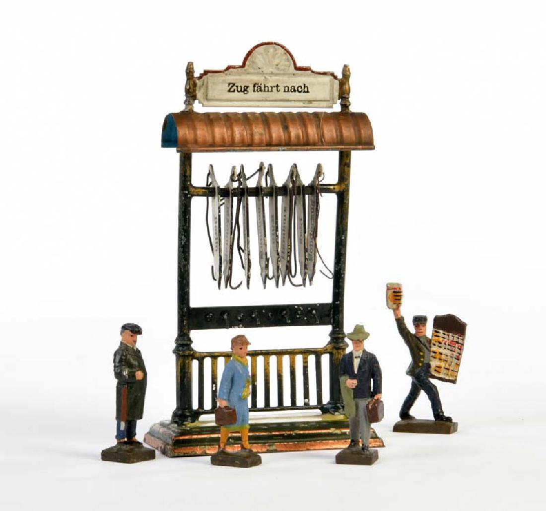 Marklin + Lineol, Richtungsanzeiger + Figuren: Marklin + Lineol, Direction Indicator + Figures, Germany pw, tin, composite, paint d., C 2