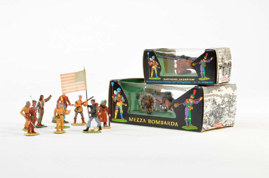 Elastolin, 9 Figuren + 2 Geschuetze (1 of 1)