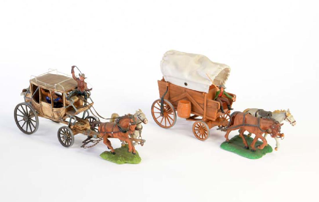 Elastolin, Ueberfallkutsche + Planwagen (1 of 1)