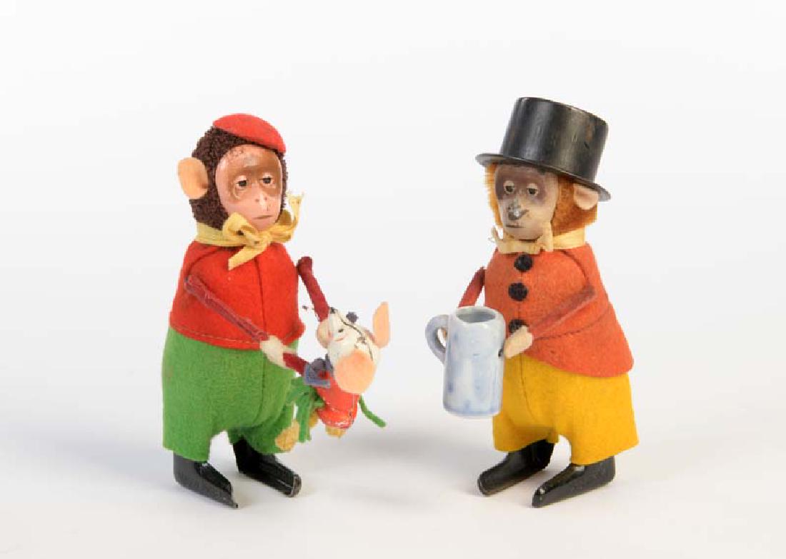 Schuco, Affe mit Krug + Affe mit Maus (1 of 1)