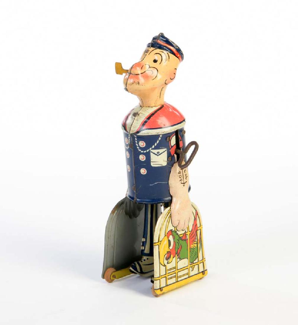 Popeye mit Papageienkaefig: Popeye with Parrot Cage, Japan, tin, cw ok, paint d. on 1 side, C 2