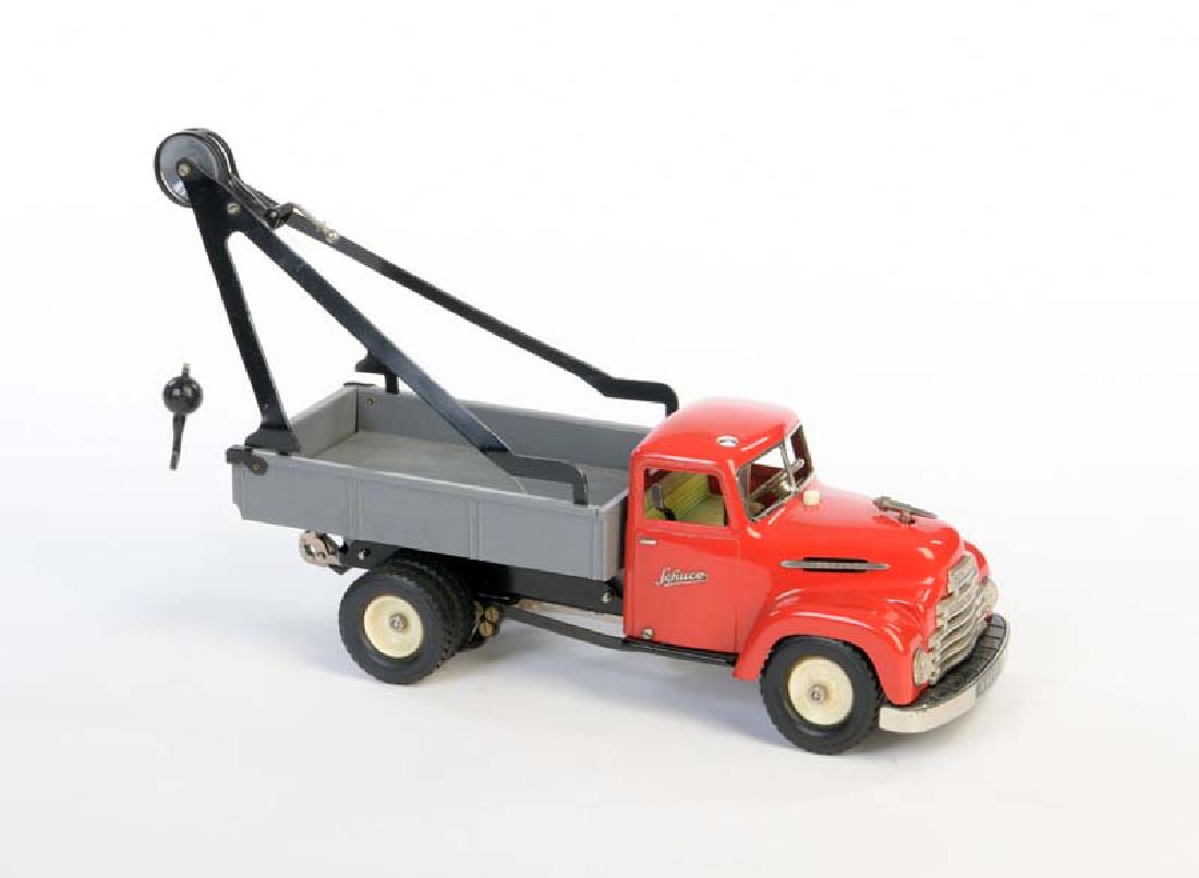 Schuco, Abschleppwagen: Schuco, Breakdown Lorry, W.-Germany, tin, drive not checked, min. paint d., C 1-