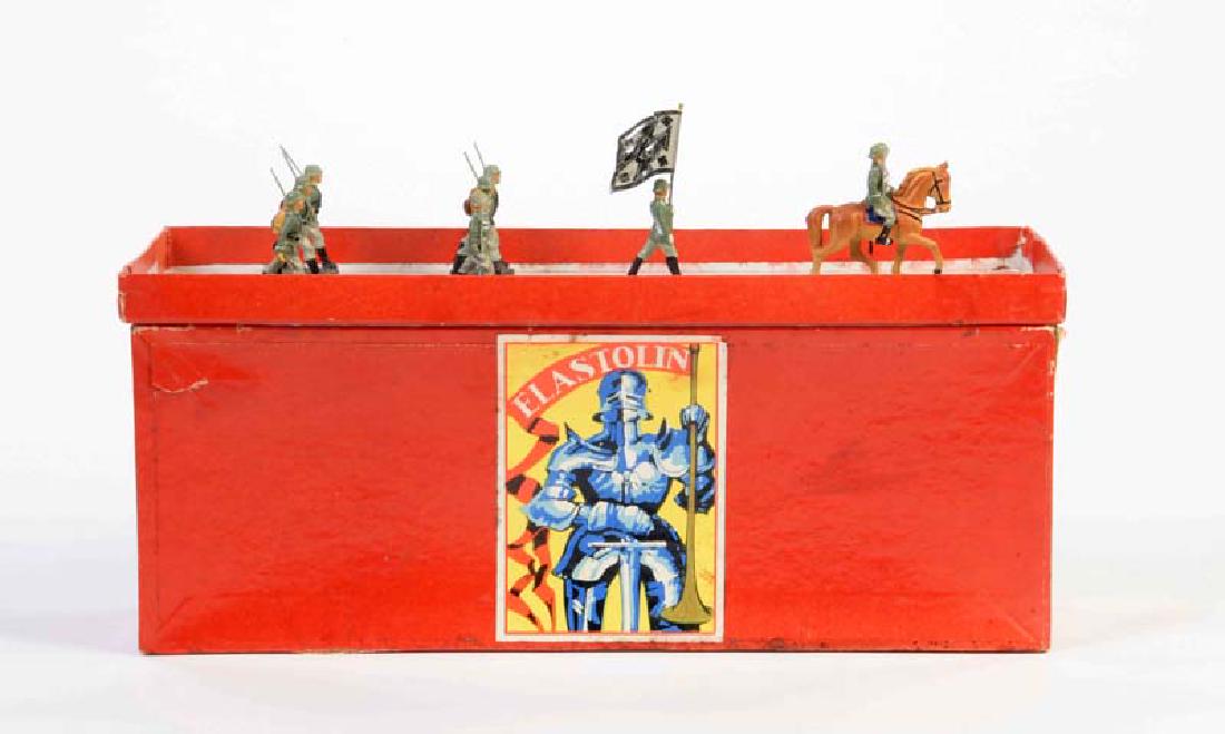 Elastolin, Miniatur Reiter + 7 Soldaten (1 of 1)