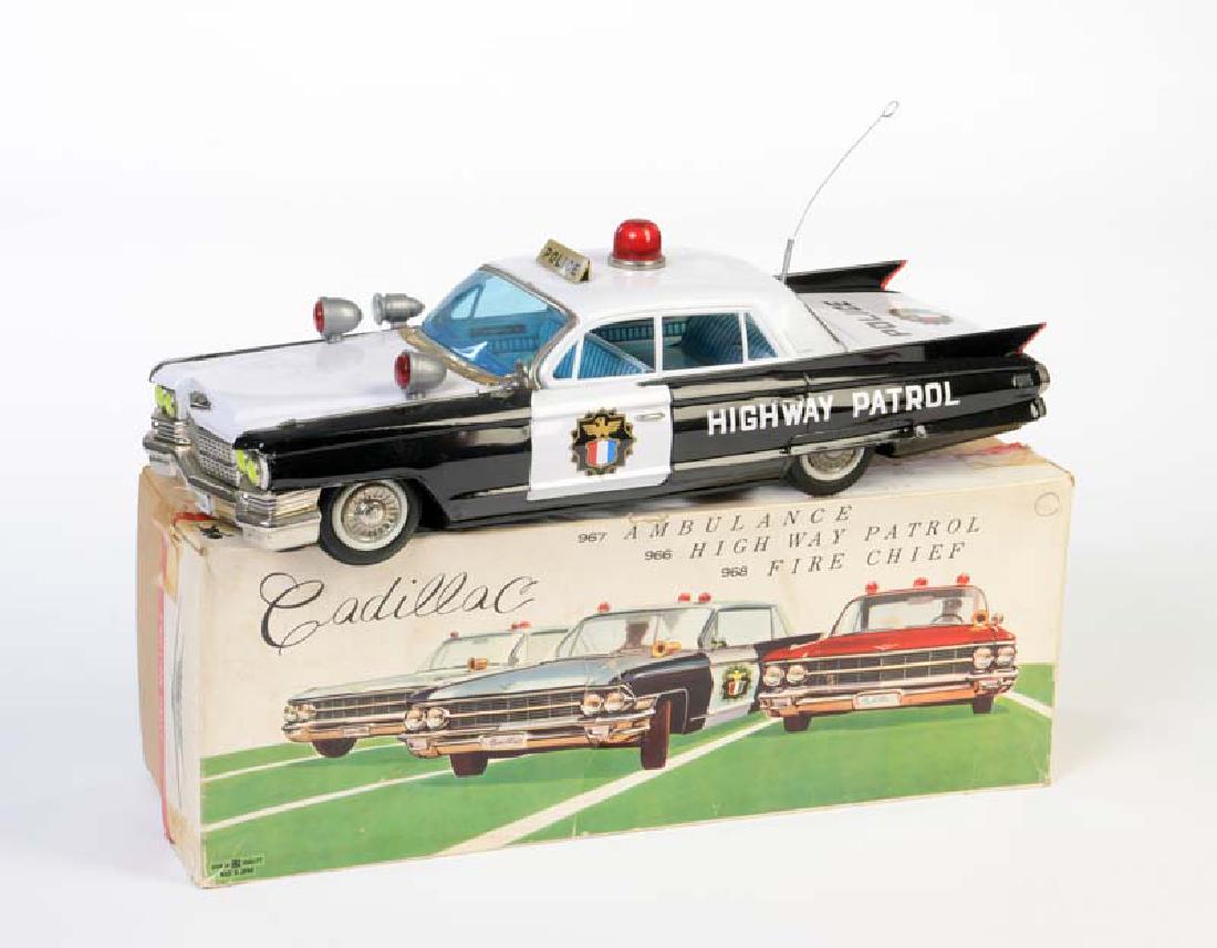 ブリキのおもちゃ　HIGHWAY  PATROL Vintage Toy - Bandai Tin Highway Patrol Car With Box / Made
