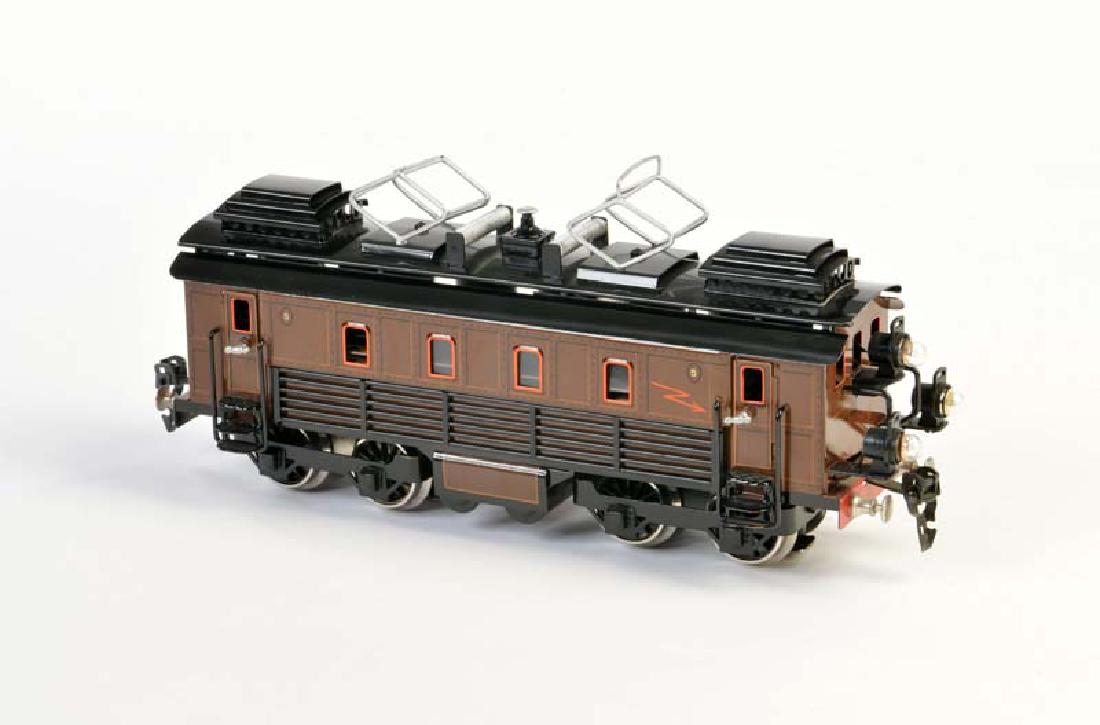 Hehr, Gotthard Lok: Hehr, Gotthard Loco, W.-Germany, gauge 0, tin, 1 roof rack loose (enclosed), otherwise good condition