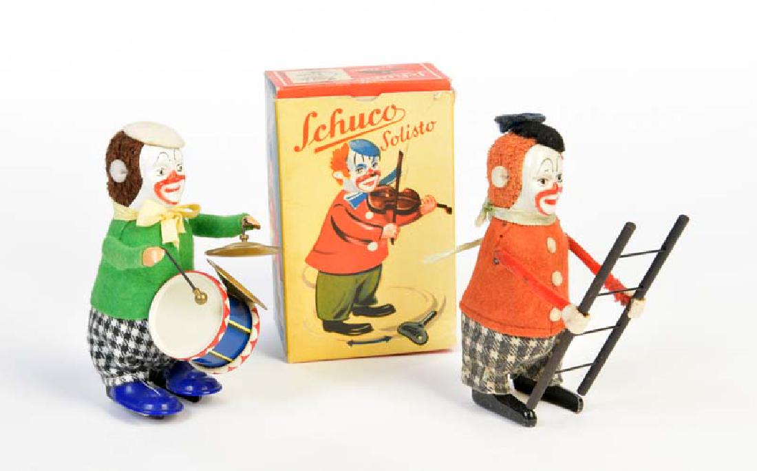 Schuco, Clown mit Leiter + Drummer Clown (1 of 1)