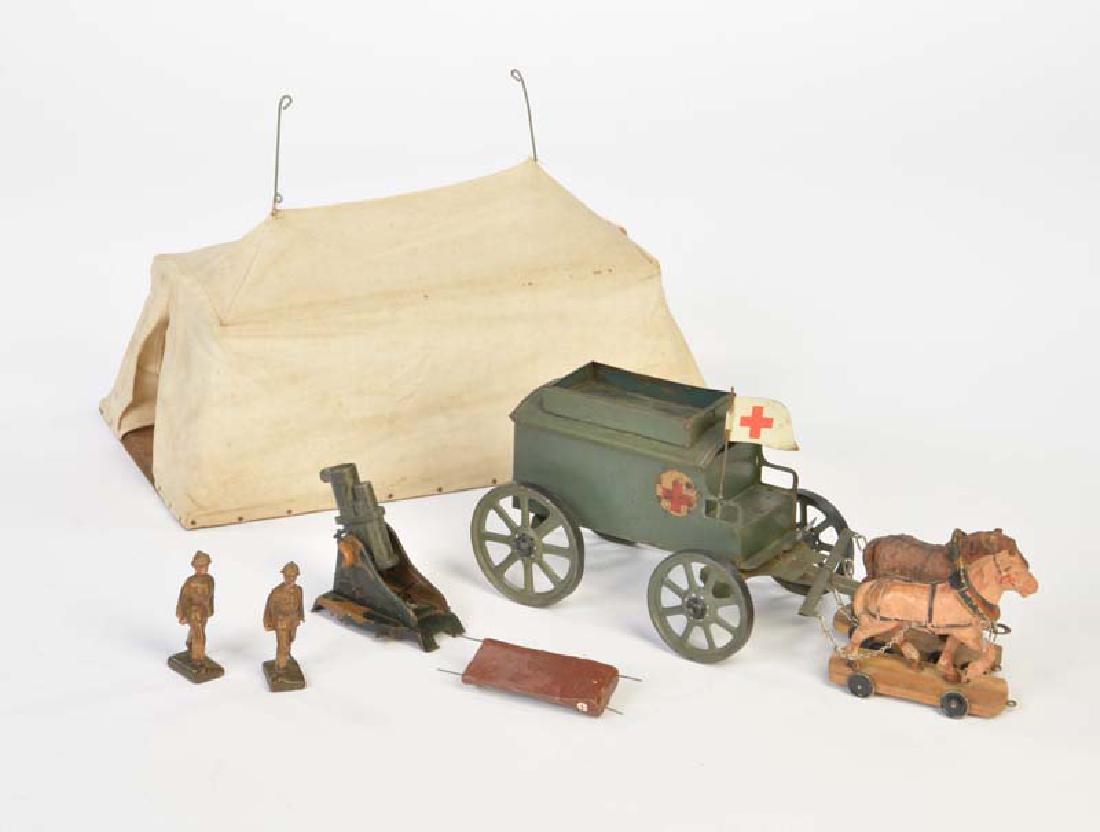 Elastolin u.a., Sanitaetskutsche, groÃŸes Zelt , (1 of 1)