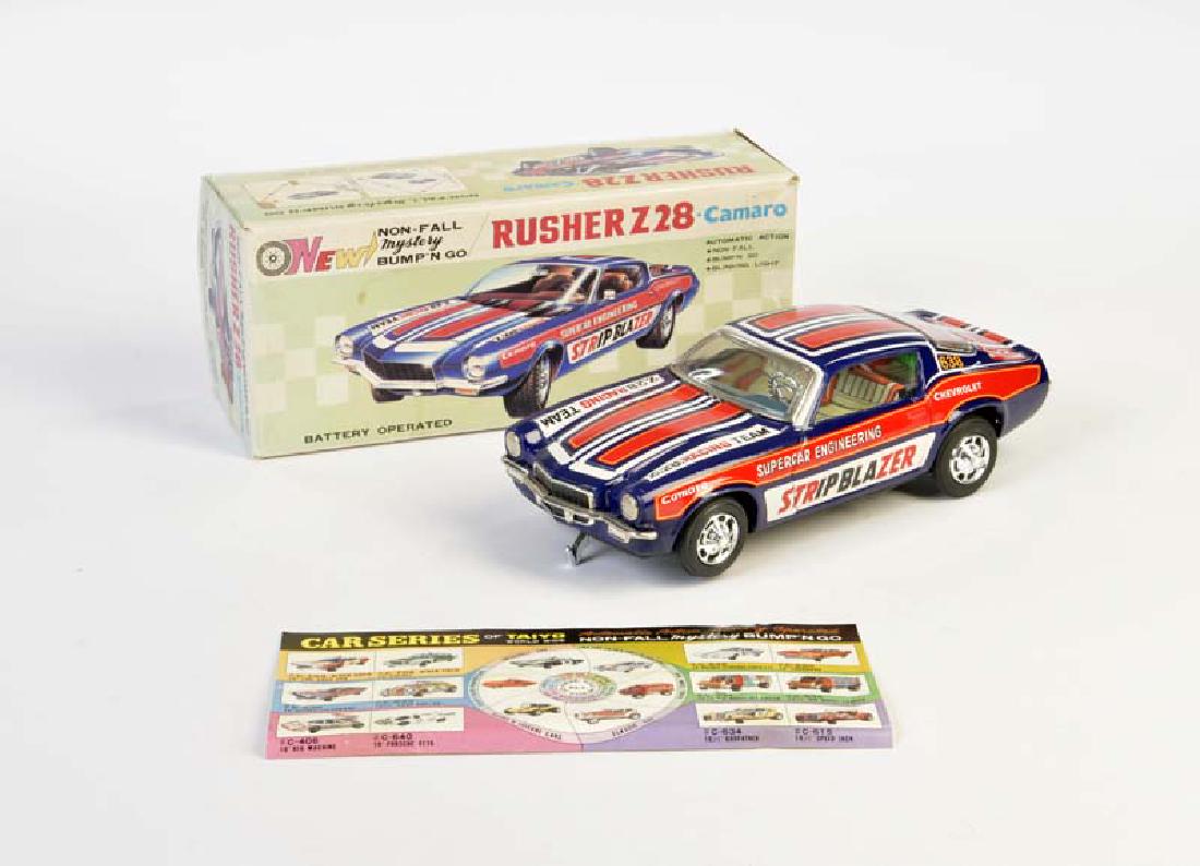 Taiyo, Rusher Z 28-Camaro: Taiyo, Rusher Z 28-Camaro, Japan, 25 cm, Blech, Bat. Antrieb + Funktion ok, Okt Z 1-2, Z 1