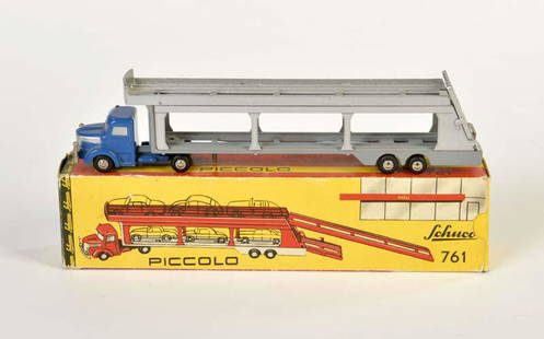 Schuco, Piccolo Autotransporter 761: Schuco, Piccolo Car Transporter 761, W.-Germany, 1:90, diecast, box C 1-2, original of the 60s, C 1