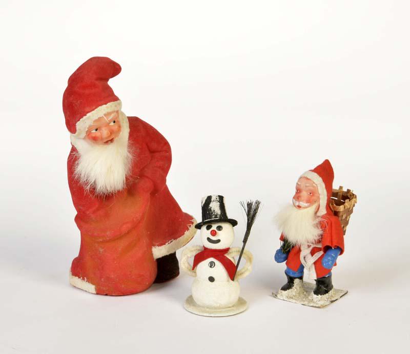 Erzgebirge u.a., 2x Weihnachtsmann + Schneemann (1 of 1)
