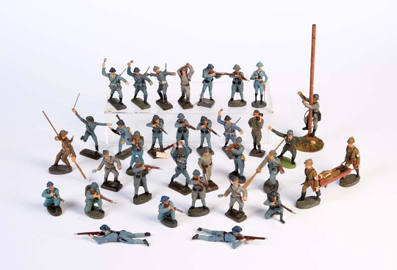 Lineol, Elastolin u.a., 34 Soldaten (meist frz, teilw. (1 of 1)