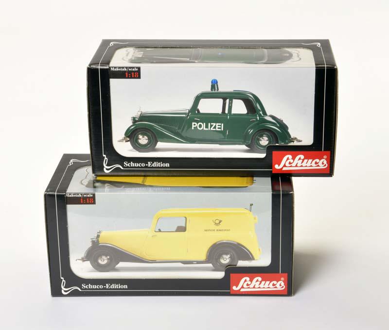 Schuco, Mercedes 170 V "Polizei" + Kastenwagen (1 of 1)