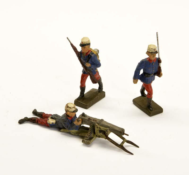 Lineol, 3 spanische Soldaten: Lineol, 3 spanish Soldiers, Germany pw, out of composite, paint d., C 2