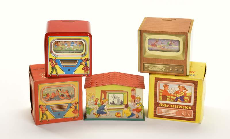 Schopper, 3 Spardosen: Schopper, 3 Money Banks, W.-Germany, tin, box C 1, C 1