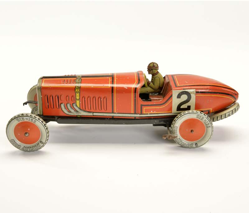 Tippco, Rennwagen: Tippco, Racing Car, Germany pw, tin, cw ok, paint d. due to age, driver fixed, with spare wheel, good condition