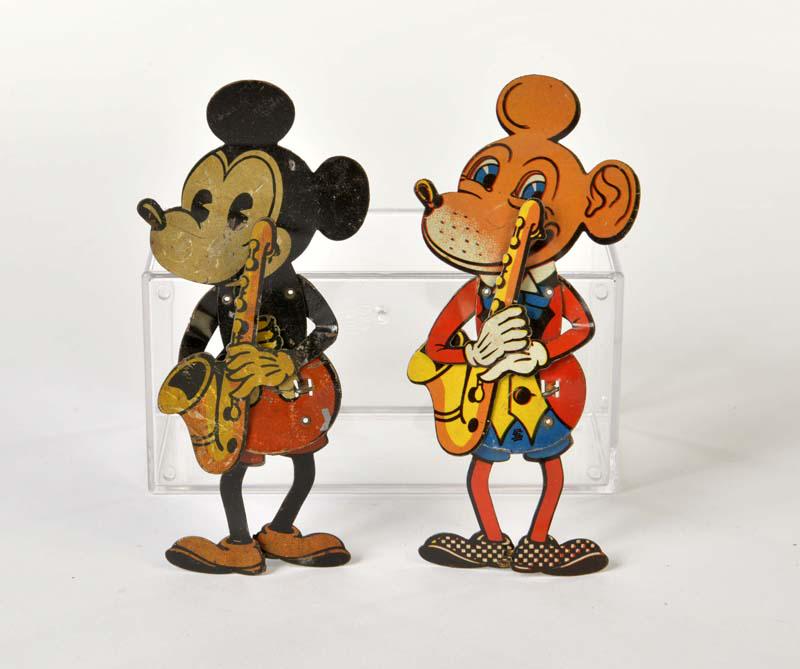 Saalheimer & Strauss, 2 Micky Maus Drueckspiel Figuren (1 of 1)