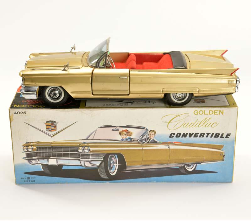 Bandai, Golden Cadillac: Bandai, Golden Cadillac, Japan, tin, function ok, box C 1-, C 1-