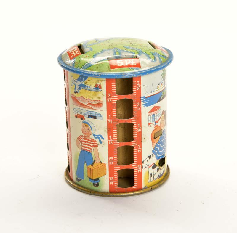 Spardose: Money Bank, Germany pw, tin, nice lithography, key missing, C 1-2