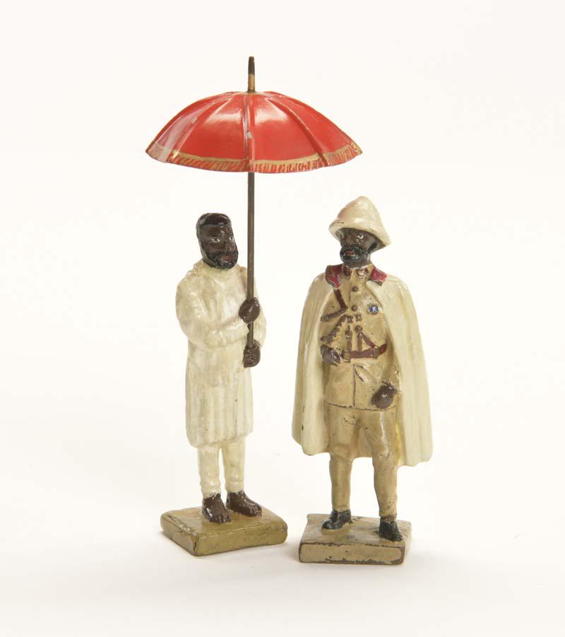 Lineol, Haile Selassie + Schirmtraeger: Lineol, Haile Selassie + Umbrella Bearer, Germany pw, composite, min. paint d.