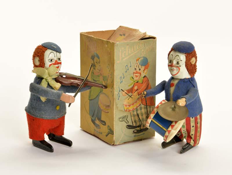 Schuco, Clown mit Geige + Clown mit Trommel (1 of 2)