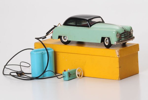 Presu: Presu, sedan car with removable roof, GDR, mixed material, functions + drive not checked, neutral original box, steering wheel broken off, otherwise condition 2-, Deutsche Beschreibung: Presu, Limousi