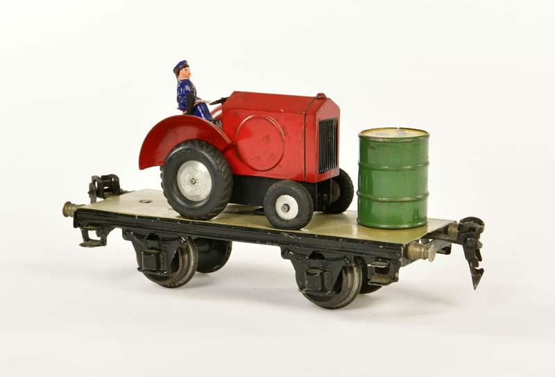 Maerklin, Plattformwagen mit Traktor + oelfass (1 of 3)