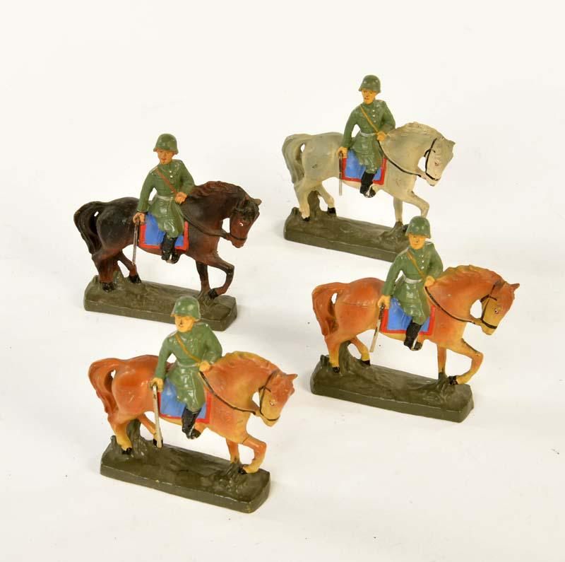 Elastolin, 4 Soldaten Reiter (1 of 1)