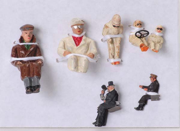 Marklin: Märklin/ Lineol, Figures for racing cars and other cars, Germany prewar, composit and metal Beschreibung: Märklin/ Lineol, Figuren für Rennwagen und andere Fahrzeuge, Germany VK, 7cm, Masse und Met