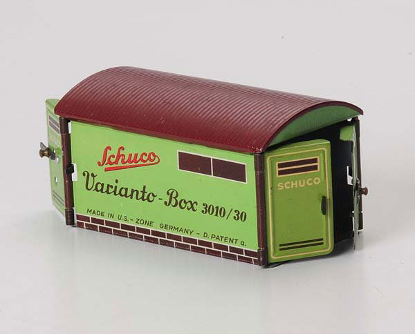 Schuco: Schuco, Varianto Garage, US Zone Germany, tin, condition 1- Beschreibung: Schuco, Varianto Garage, US Zone Germany, 13cm, Blech, Z 1- (2739)