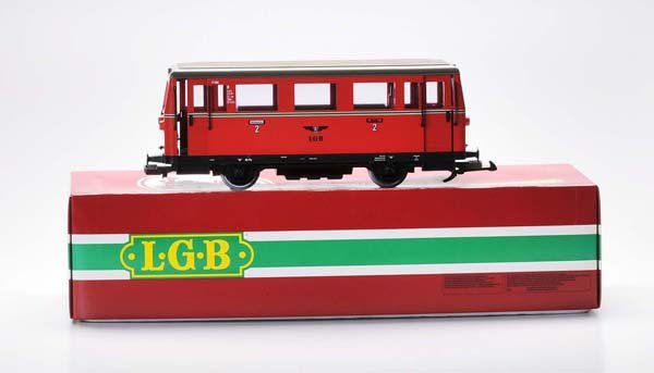 LGB: LGB, Railcar 2064, W.-Germany, mixed material, original box condition 1, condition 1 Deutsche Beschreibung: LGB, Triebwagen 2064, W.-Germany, Gemischtbauweise, Okt Z 1, Z 1 (2809)