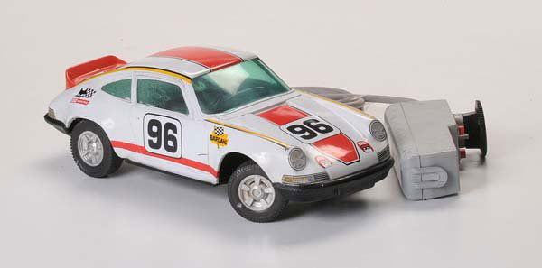Joustra: Joustra, Porsche Carrera RS, France, tin, battery drive not checked, condition 2- Deutsche Beschreibung: 1 Joustra, Porsche Carrera RS, France, 26cm, Blech, Elektroantrieb nicht geprüft, Z 2- (2447)