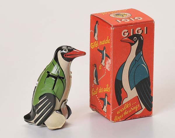 Joustra: Joustra. Penguin. France. 11cm. windup ok. original box condition 1. condition 1 Deutsche Beschreibung: Joustra. Pinguin. France. 11cm. Uhrwerk ok. Okt Z 1-. Z 1