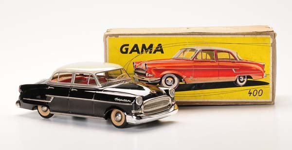 Gama: Gama. Opel Kapitän 400. W.-Germany. 25cm. friction ok. original box condition 2. condition 1 Deutsche Beschreibung: Gama. Opel Kapitän 400. W-Germany. 25cm. Friktion ok. Okt Z 2. Z 1