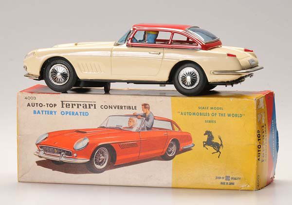 Bandai: Bandai. Ferrari with sliding roof. Japan. batterydrive ok. original box condition 1-. condition 1 Deutsche Beschreibung: Bandai. Ferrari mit Schiebedach. 29cm. Japan. Batterieantrieb ok. Okt Z 1-. Z