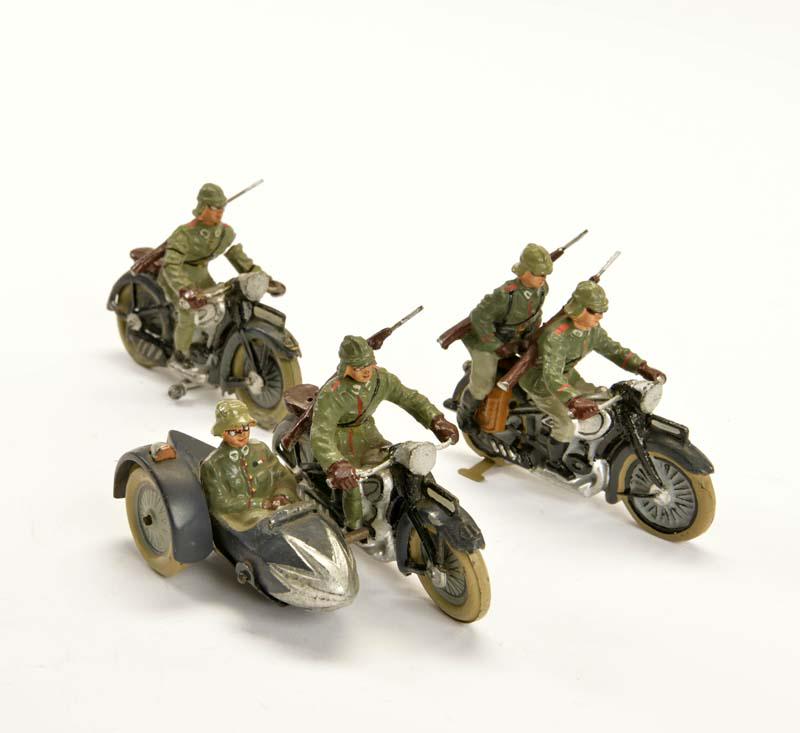 Lineol, 2 Kradfahrer + Beiwagenmotorrad (1 of 1)