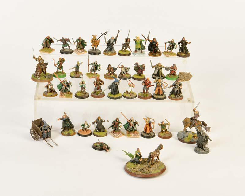 GW Game Workshop, 39 Figuren Herr der Ringe: GW Game Workshop, 39 Figures Lord of the Rings, handpainted, mostly very good condition