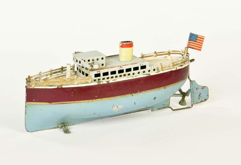 Schiff: Ship, Germany pw, tin, cw ok, paint d., mast missing, C 2-3