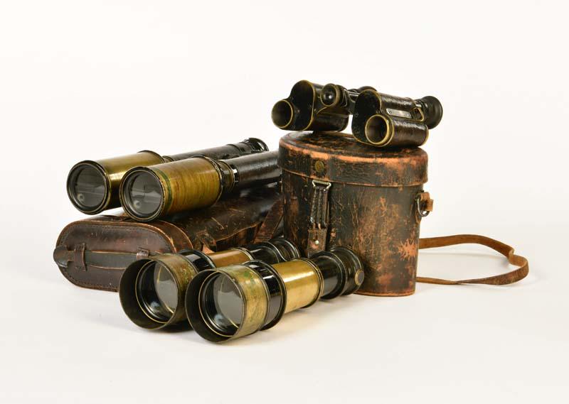 C. Zeiss u.a., 3 historische Fernglaeser (1 of 1)