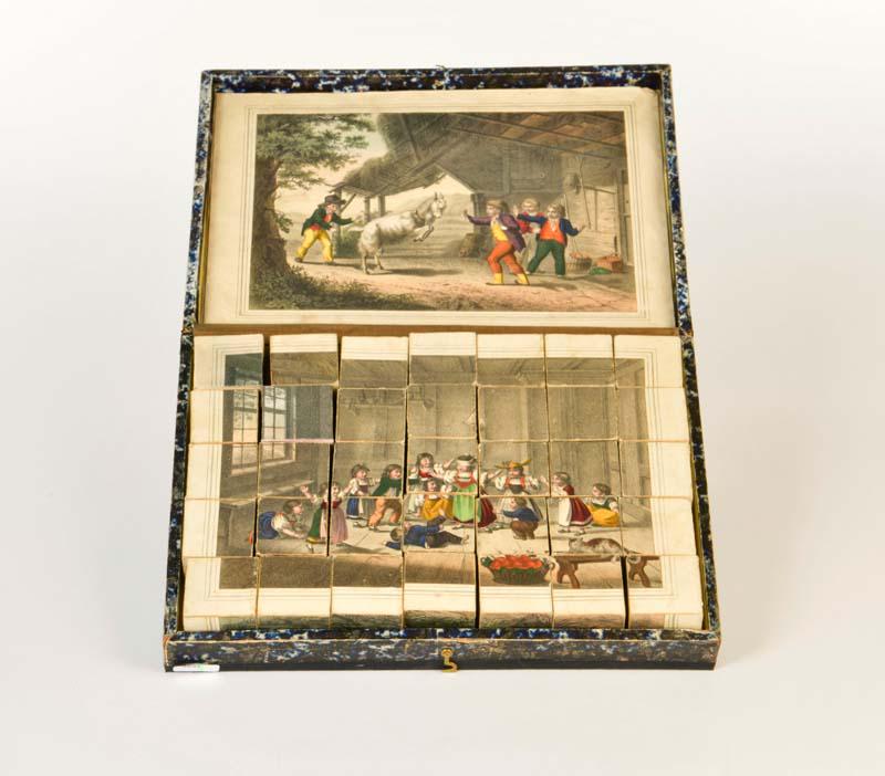 Puzzle um 1862 mit 3 Vorlagen in Original Holzkiste (1 of 1)