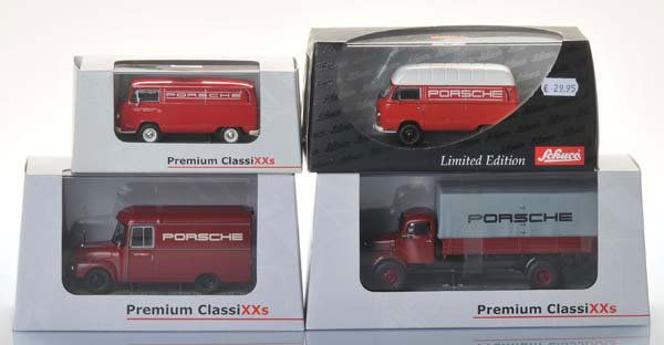 Porsche: Premium Classics, 3x Porsche Carrera 1x Schuco, 1/43, diecast, original box condition 1, condition 1 Premium Classics, 3x Porsche Carrera 1x Schuco, 1/43, Druckguss, Okt Z 1, Z 1