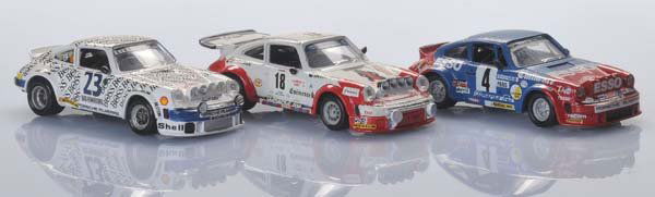 Porsche: 3 Handwork Models, 1/43, diecast, condition 1 3 Handarbeitsmodelle, 1/43, Druckguss, Z 1