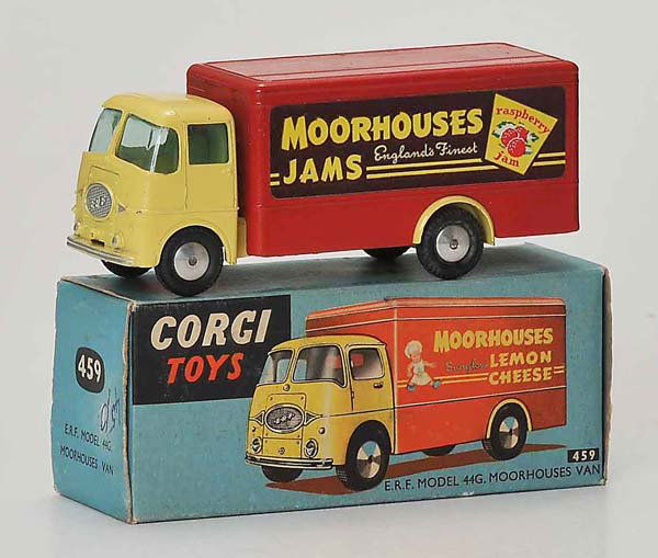 Corgi Toys: English Description: Corgi Toys, Moorhouses Van (459), England, 1:43, diecast, original box condition 1-, 1 scratch, condition 1, Deutsche Beschreibung: Corgi Toys, Moorhouses Van (459), England, 1:4
