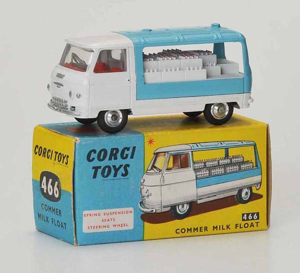 Corgi Toys: English Description: Corgi Toys, Commer Mik Float (466), England, 1:43, diecast, original box condition 1, condition 1, Deutsche Beschreibung: Corgi Toys, Commer Mik Float (466), England, 1:43, Druck