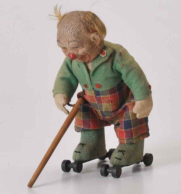 Schuco: English Description: Schuco, Clown, W.-Germany, 20cm, mixed construction, head according to age fissured, condition 3+ Deutsche Beschreibung: Schuco, Clown, W.-Germany, 20cm, Gemischtbauweise, Kopf a