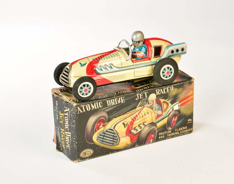 Sonsco, Atomic Drive Jet Racer No 232: Sonsco, Atomic Drive Jet Racer No 232, Japan, tin, friction ok, box, C 2+