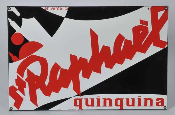 Raphael: Raphael, enamel sign, flat, from the thirties, condition 1 Deutsche Beschreibung: Raphael, Emailleschild, flach, 72x46 cm, 30er Jahre, Z 1, (2349)