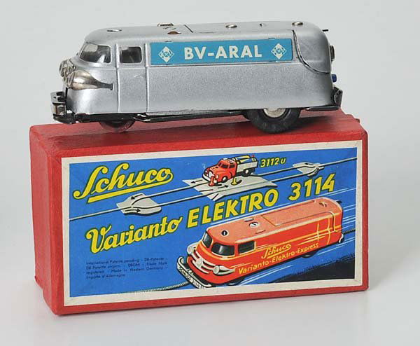 Schuco: Schuco, Varianto Elektro 3114, drive not checked, original box condition 1, 1 axle missing, condition 4 Deutsche Beschreibung: Schuco, Varianto Elektro 3114, Antrieb nicht geprüft, Okt Z 1, 1 Achse f