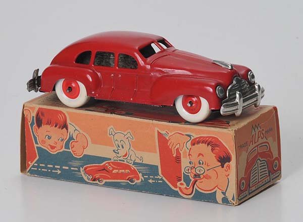 Alps: Alps, ,,Bumper Mobile' Limousine, Occupied Japan, 15cm, tin, windup ok, functions ok, original box condition 1-2, condition 1 Deutsche Beschreibung: Alps, ,,Bumper Mobile' Limousine, Occupied Japan, 1