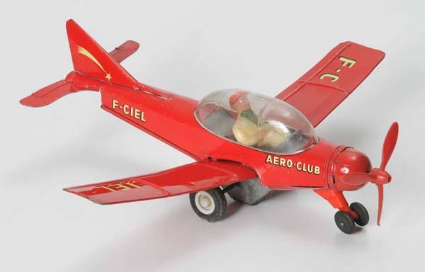 Joustra: Joustra, Airplane, France, tin, friction ok, the fifties, condition 2+ Deutsche Beschreibung: Joustra, Flugzeug, France, 28cm, Blech, Friktion ok, 50er Jahre, Z 2+, (2224)