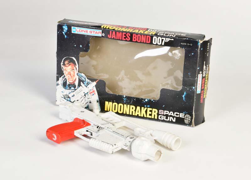 Lonestar, James Bond 007 Moonraker Space Gun: Lonestar, James Bond 007 Moonraker space gun, England, diecast, paint d., box C 2-, C 2-3